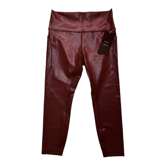 LULULEMON WUNDER TRAIN HIGH-RISE TIGHT WITH POCKETS 25" FOIL - RED MERLOT - Picture 8 of 10